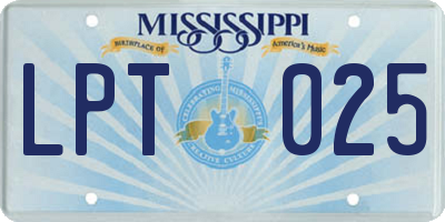 MS license plate LPT025