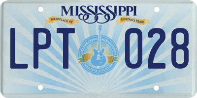 MS license plate LPT028