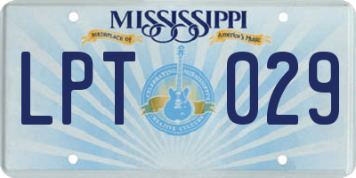 MS license plate LPT029