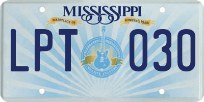 MS license plate LPT030