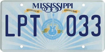 MS license plate LPT033