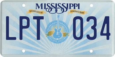 MS license plate LPT034