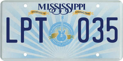 MS license plate LPT035