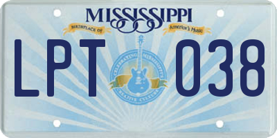 MS license plate LPT038
