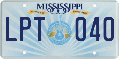 MS license plate LPT040