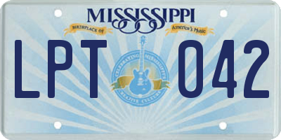 MS license plate LPT042
