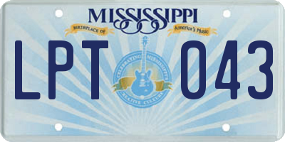 MS license plate LPT043