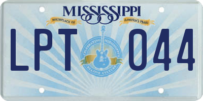 MS license plate LPT044