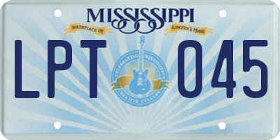 MS license plate LPT045