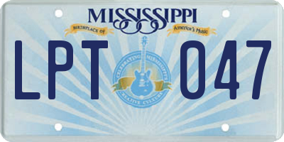 MS license plate LPT047