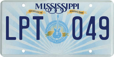 MS license plate LPT049