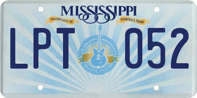 MS license plate LPT052