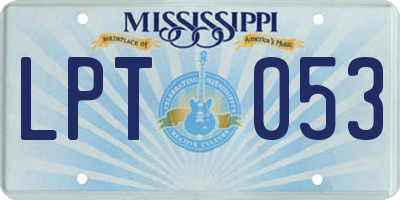 MS license plate LPT053