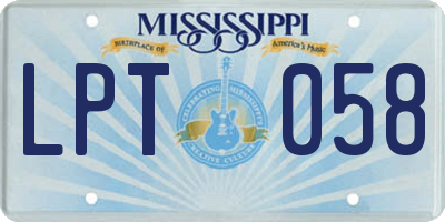 MS license plate LPT058