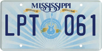 MS license plate LPT061