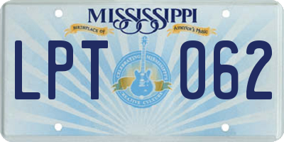 MS license plate LPT062
