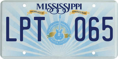 MS license plate LPT065