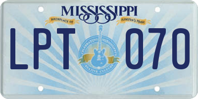 MS license plate LPT070