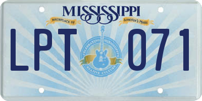 MS license plate LPT071