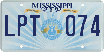 MS license plate LPT074