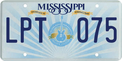 MS license plate LPT075
