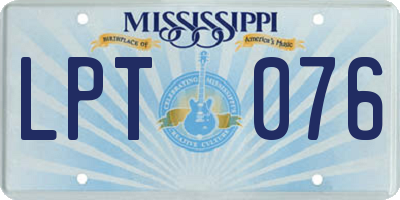 MS license plate LPT076