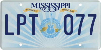 MS license plate LPT077
