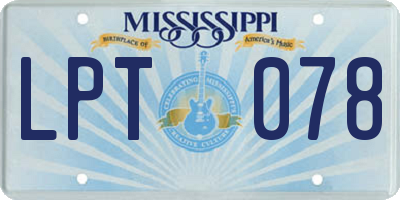 MS license plate LPT078