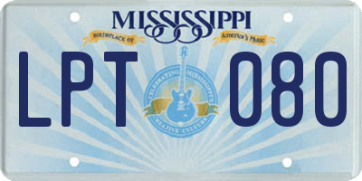 MS license plate LPT080