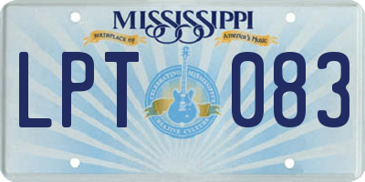 MS license plate LPT083