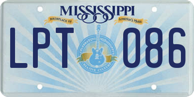 MS license plate LPT086