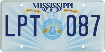 MS license plate LPT087
