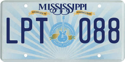 MS license plate LPT088