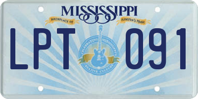 MS license plate LPT091