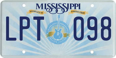 MS license plate LPT098