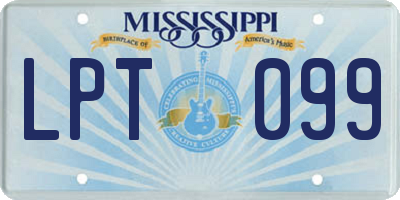 MS license plate LPT099