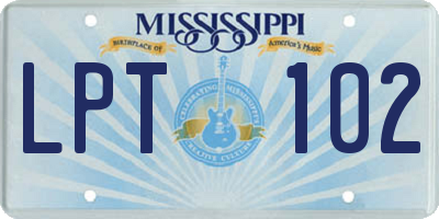 MS license plate LPT102