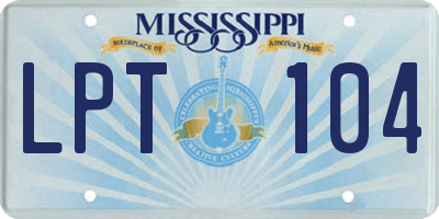 MS license plate LPT104