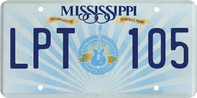 MS license plate LPT105