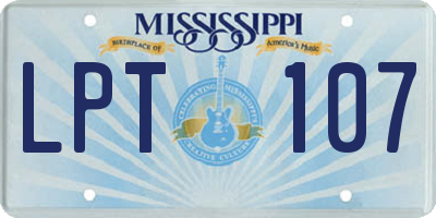 MS license plate LPT107