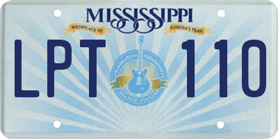 MS license plate LPT110