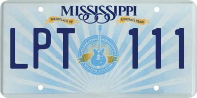 MS license plate LPT111