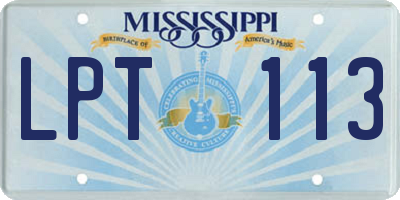 MS license plate LPT113