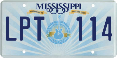 MS license plate LPT114