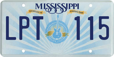 MS license plate LPT115