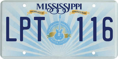 MS license plate LPT116