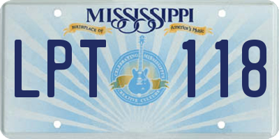 MS license plate LPT118