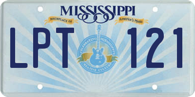 MS license plate LPT121