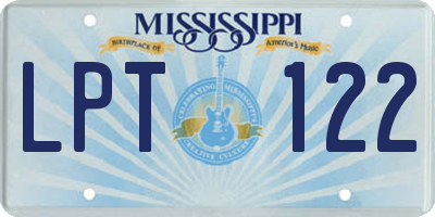MS license plate LPT122