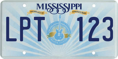 MS license plate LPT123
